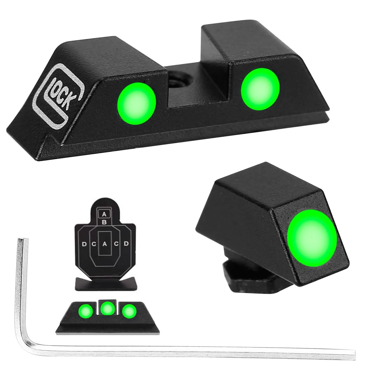 3-Dot Green Gun Night Sight Set