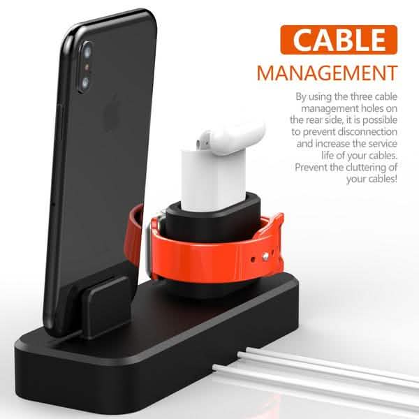 3-in-1 Charging Station Silicone for Apple Watch, Airpods, and iPhone