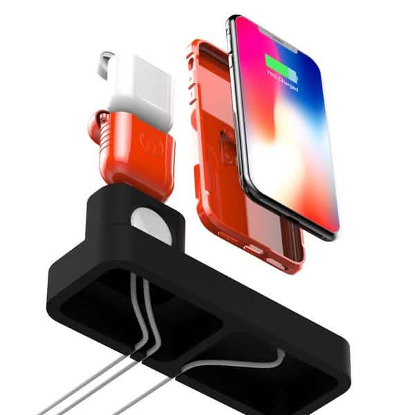 3-in-1 Charging Station Silicone for Apple Watch, Airpods, and iPhone