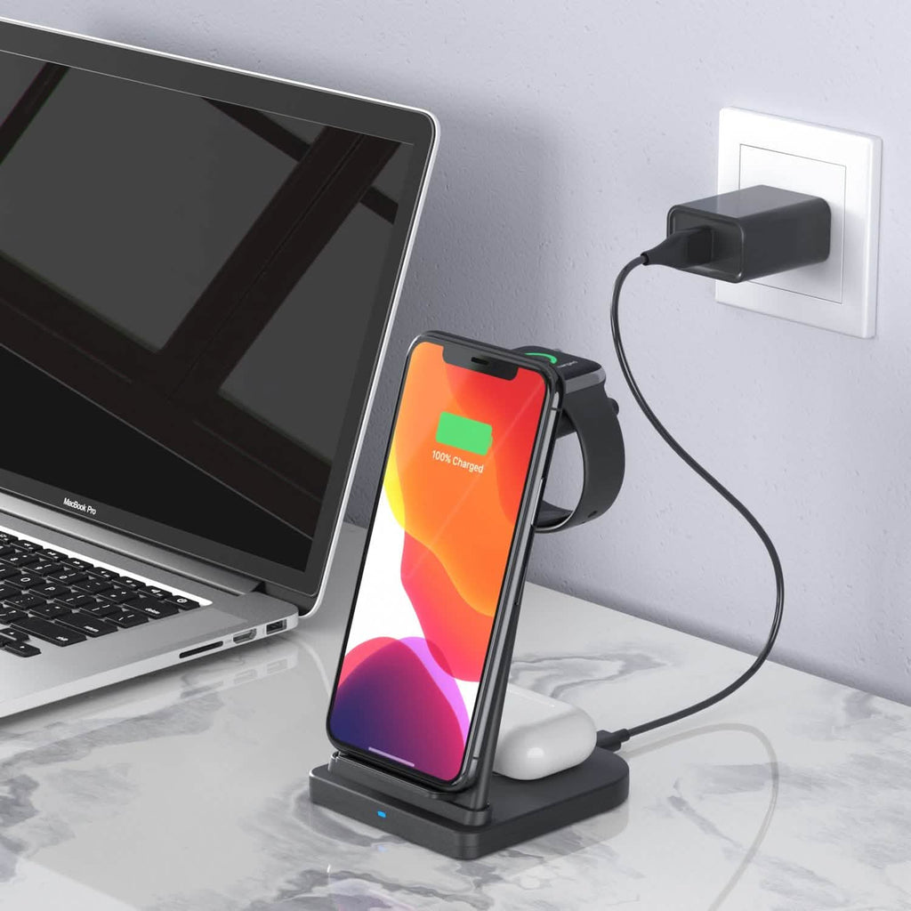 3-in-1 Foldable Fast Wireless Charging Stand