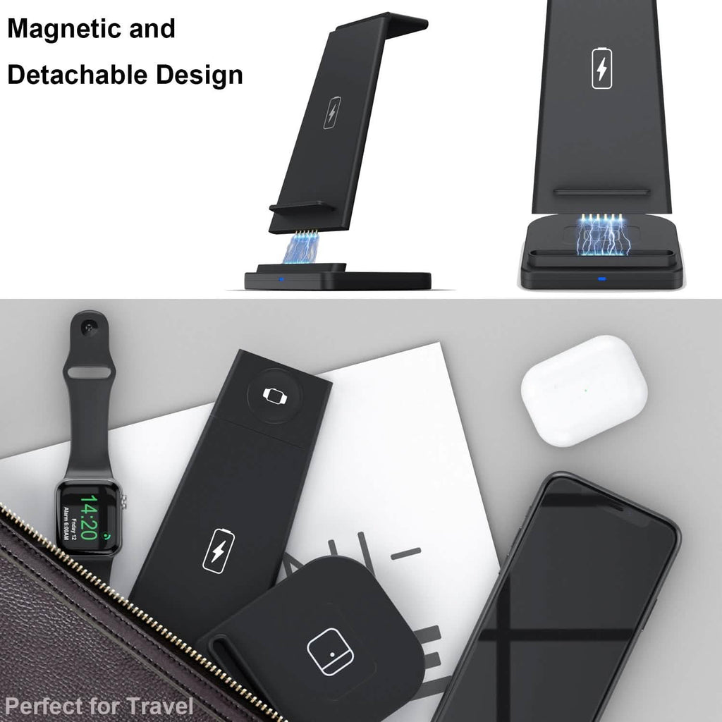 3-in-1 Foldable Fast Wireless Charging Stand