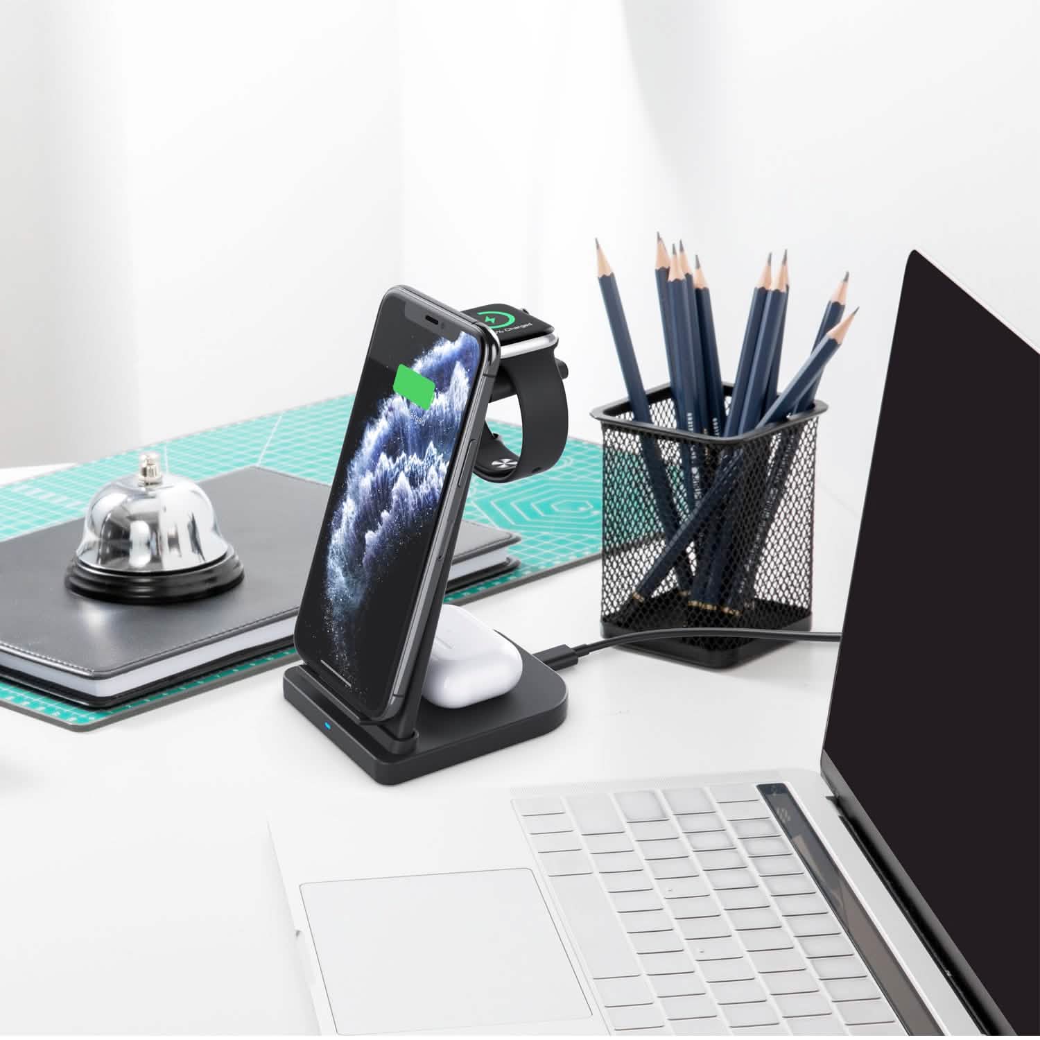 3-in-1 Foldable Fast Wireless Charging Stand