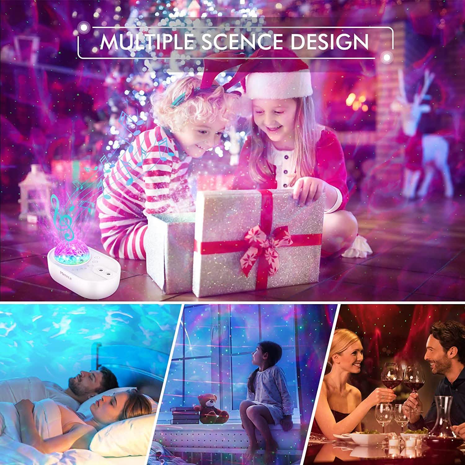 3-in-1 Galaxy Night Light Projector with Remote Control
