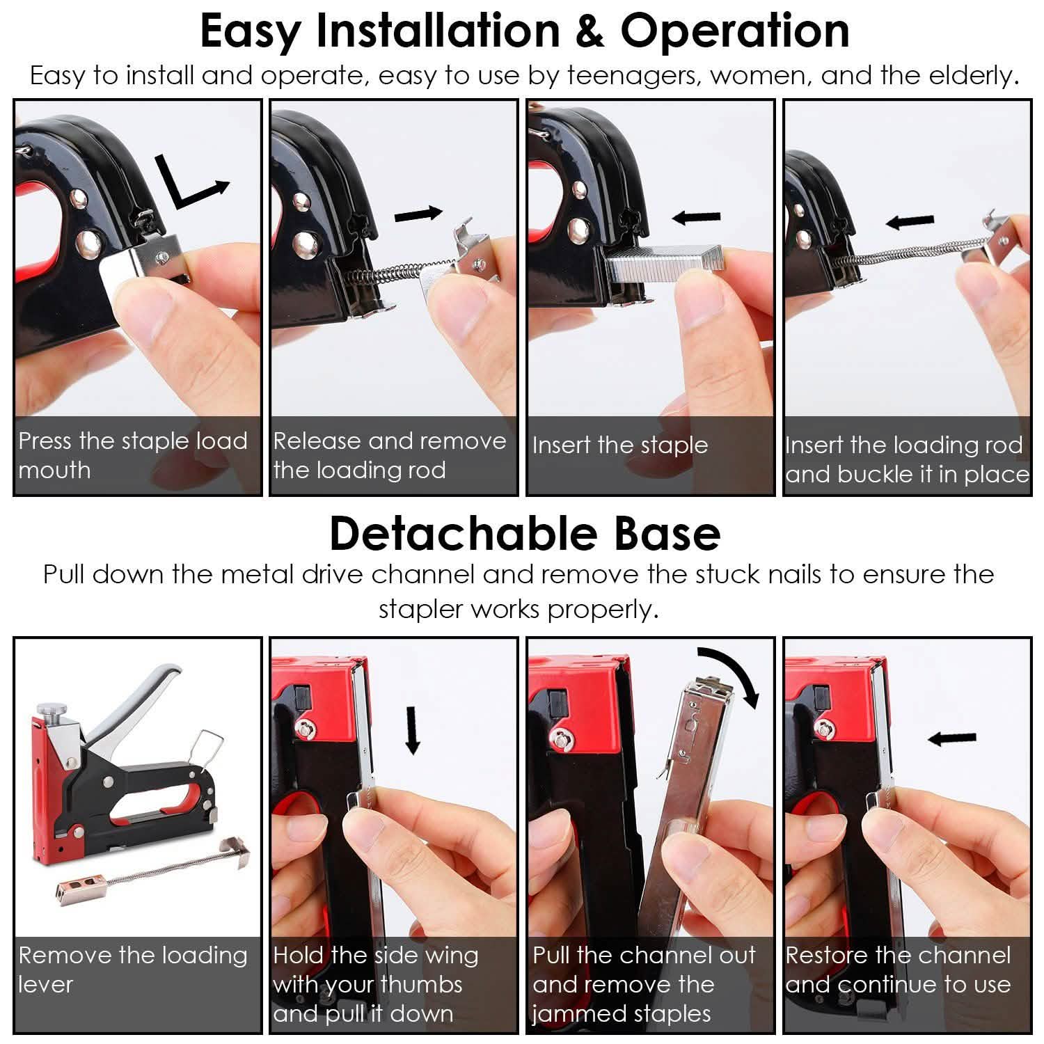 3-in-1 Heavy Duty Manual Nail Stapler Kit