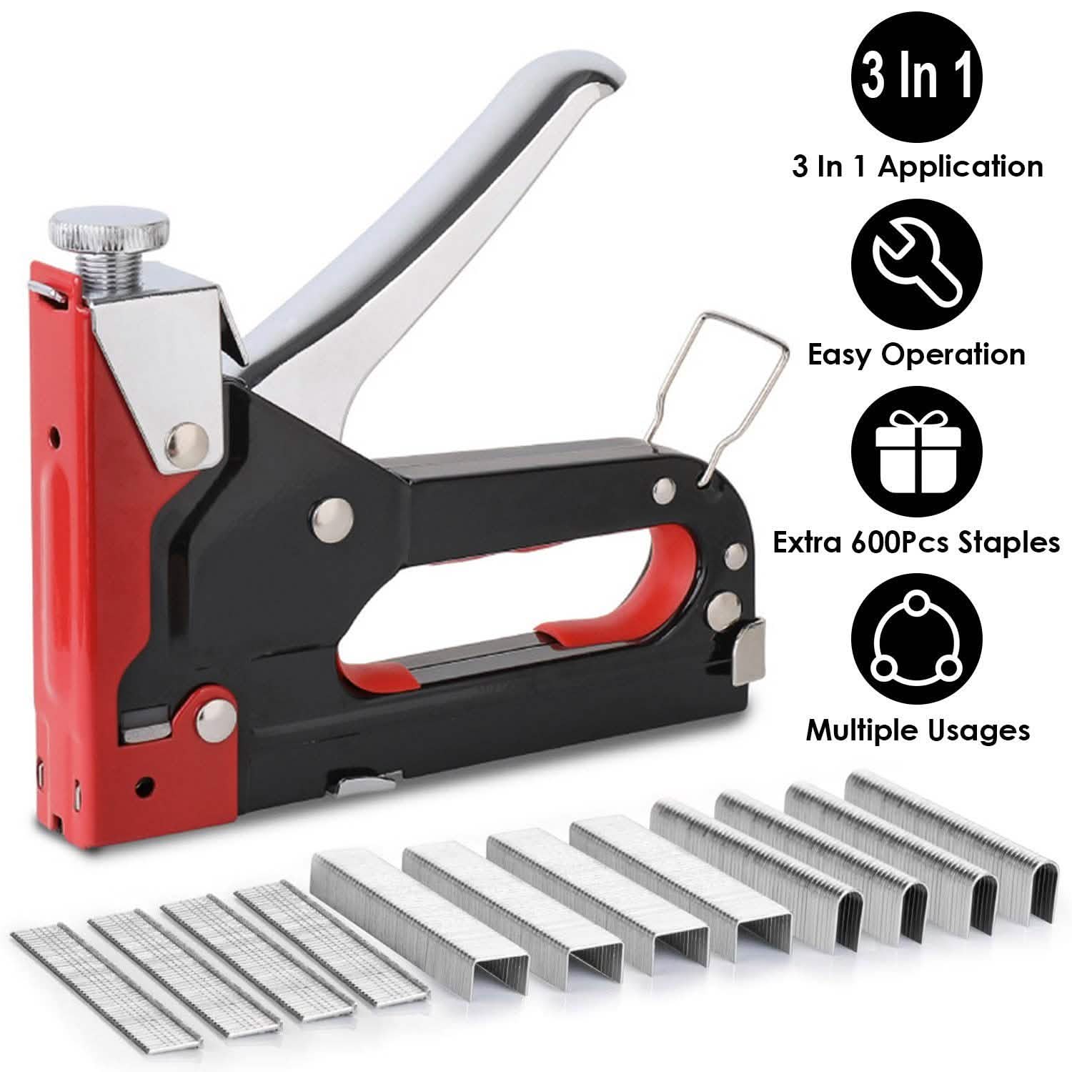 3-in-1 Heavy Duty Manual Nail Stapler Kit