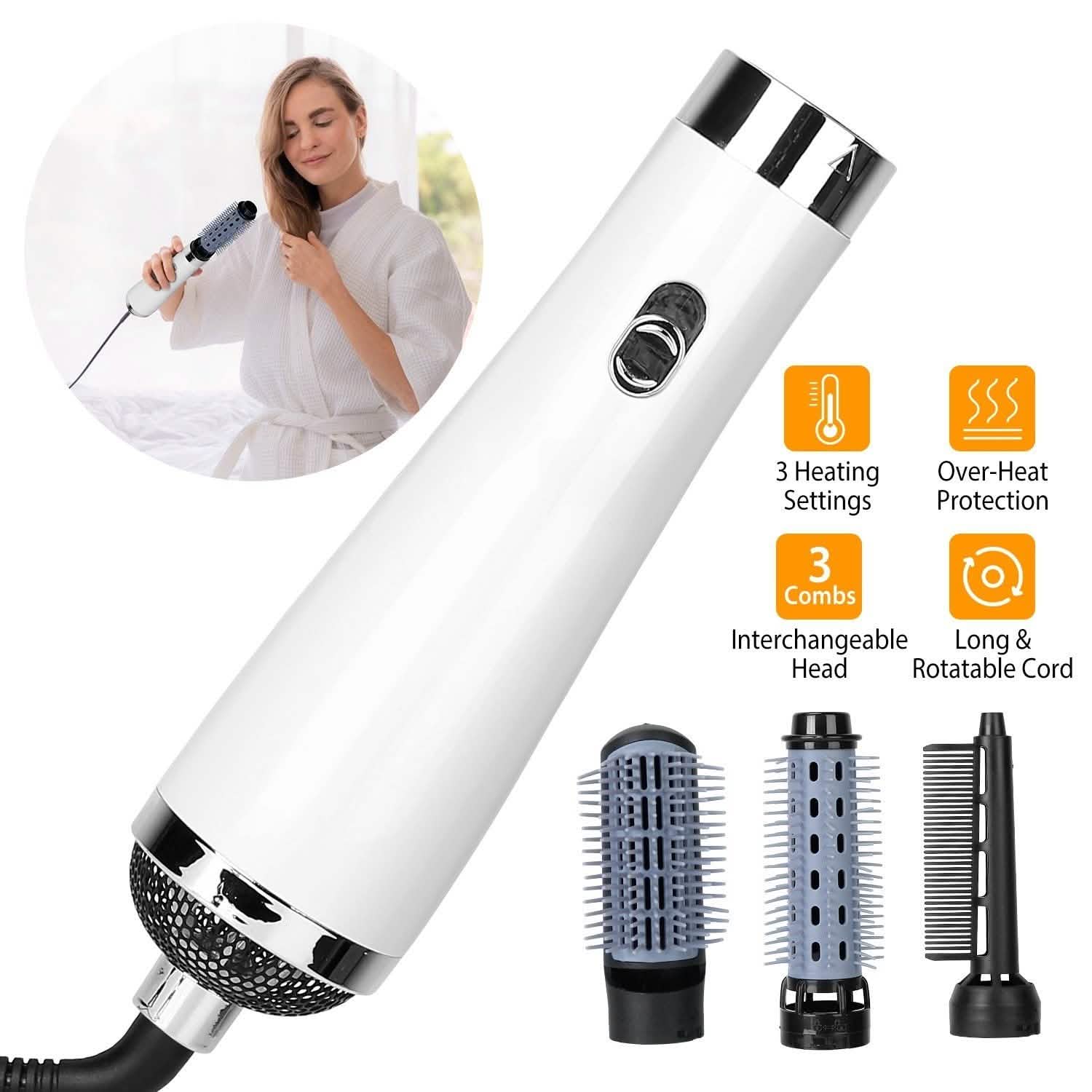 3-in-1 Hot Air Brush One-Step Hair Dryer Comb