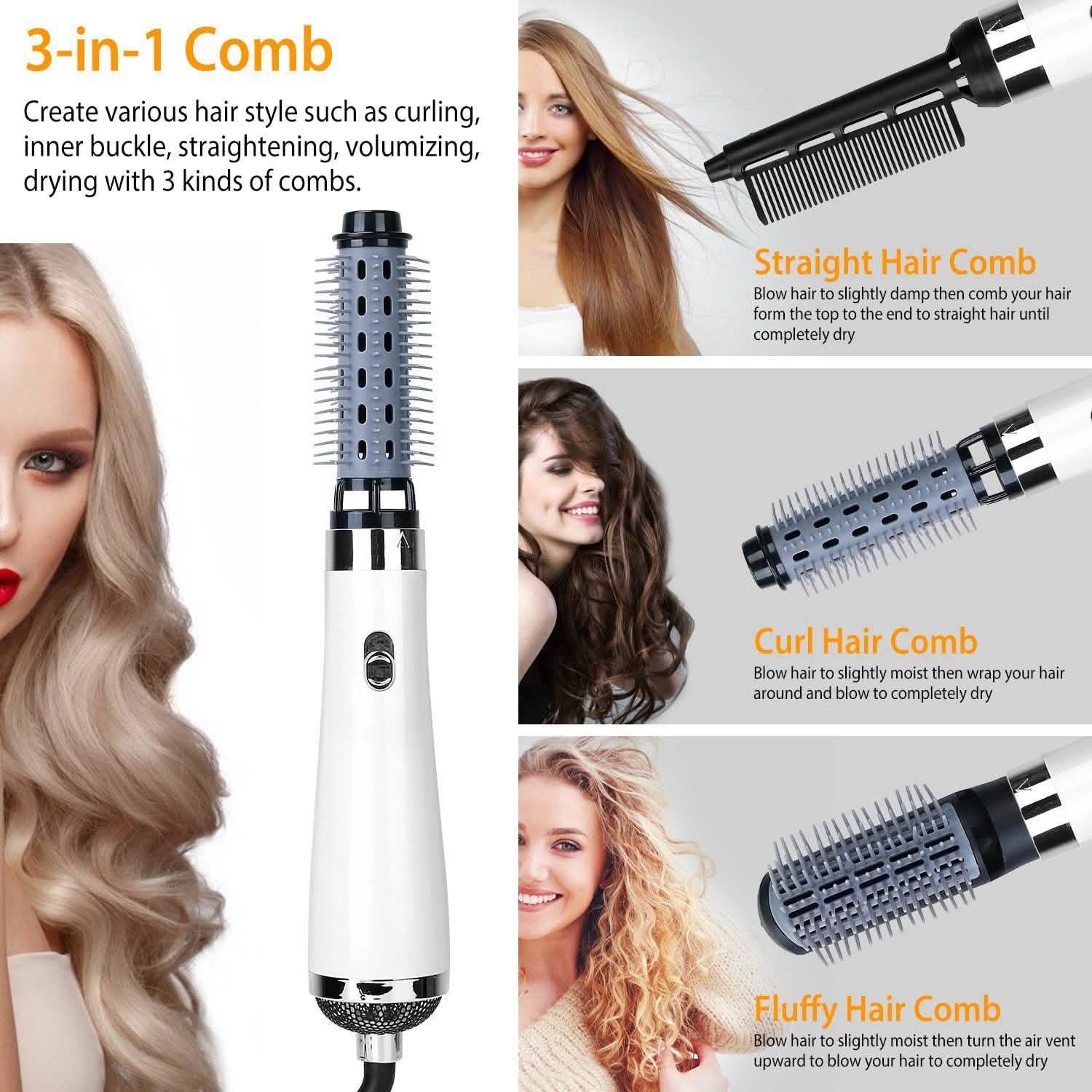 3-in-1 Hot Air Brush One-Step Hair Dryer Comb