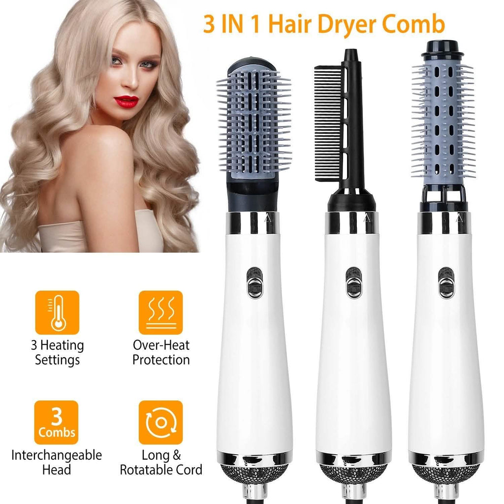 3-in-1 Hot Air Brush One-Step Hair Dryer Comb