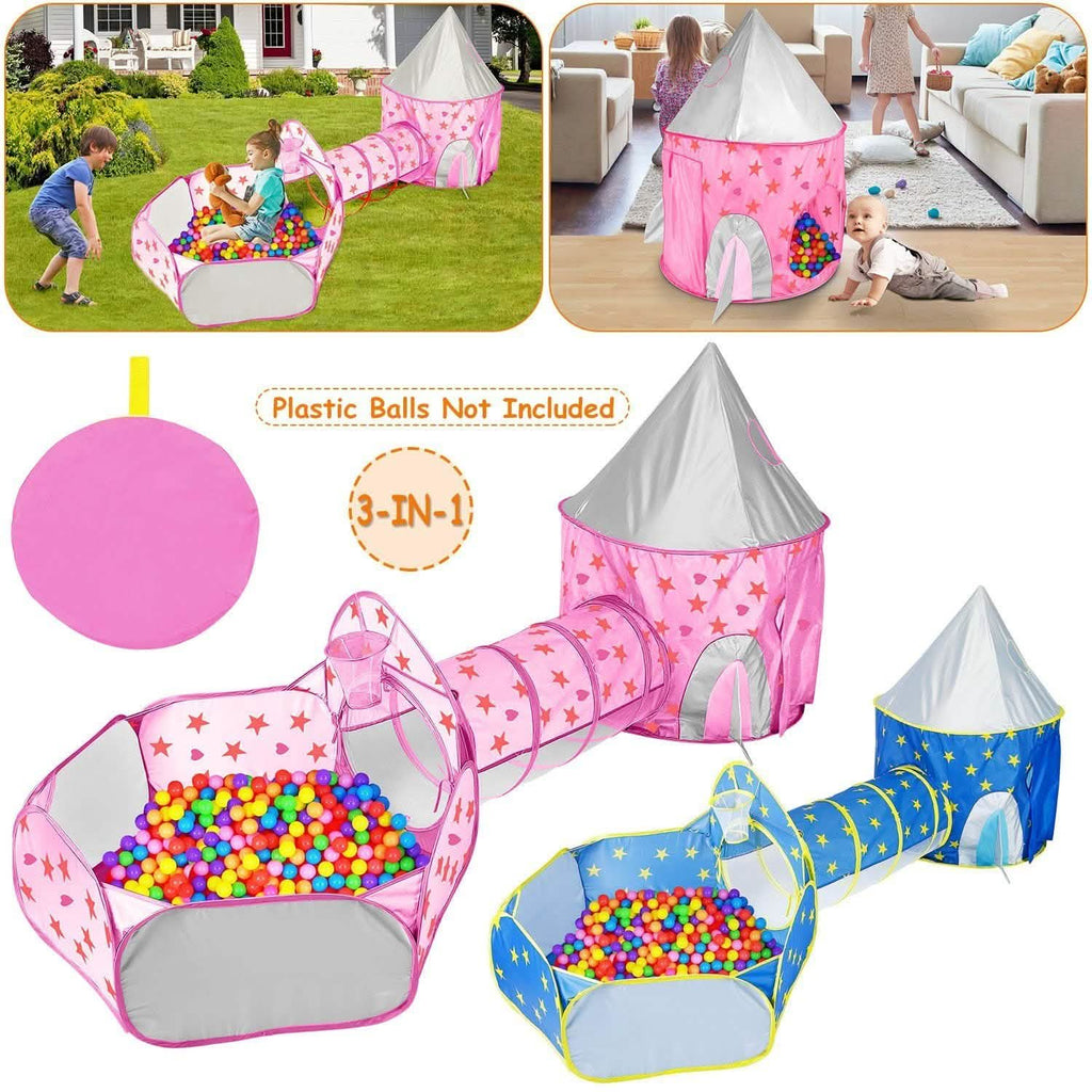 3-in-1 Kids Play Tent Ball Pit Set