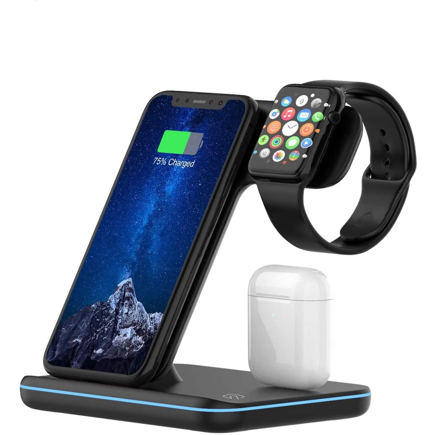 3-in-1 Qi-Certified 15W Fast Charging Station