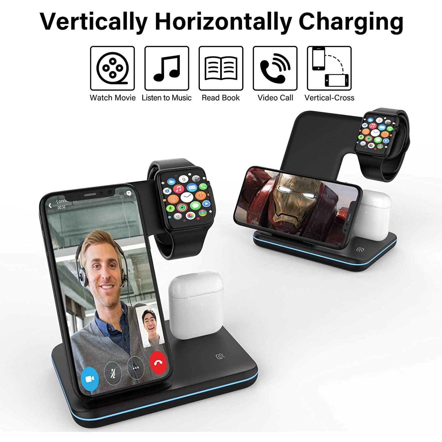 3-in-1 Qi-Certified 15W Fast Charging Station