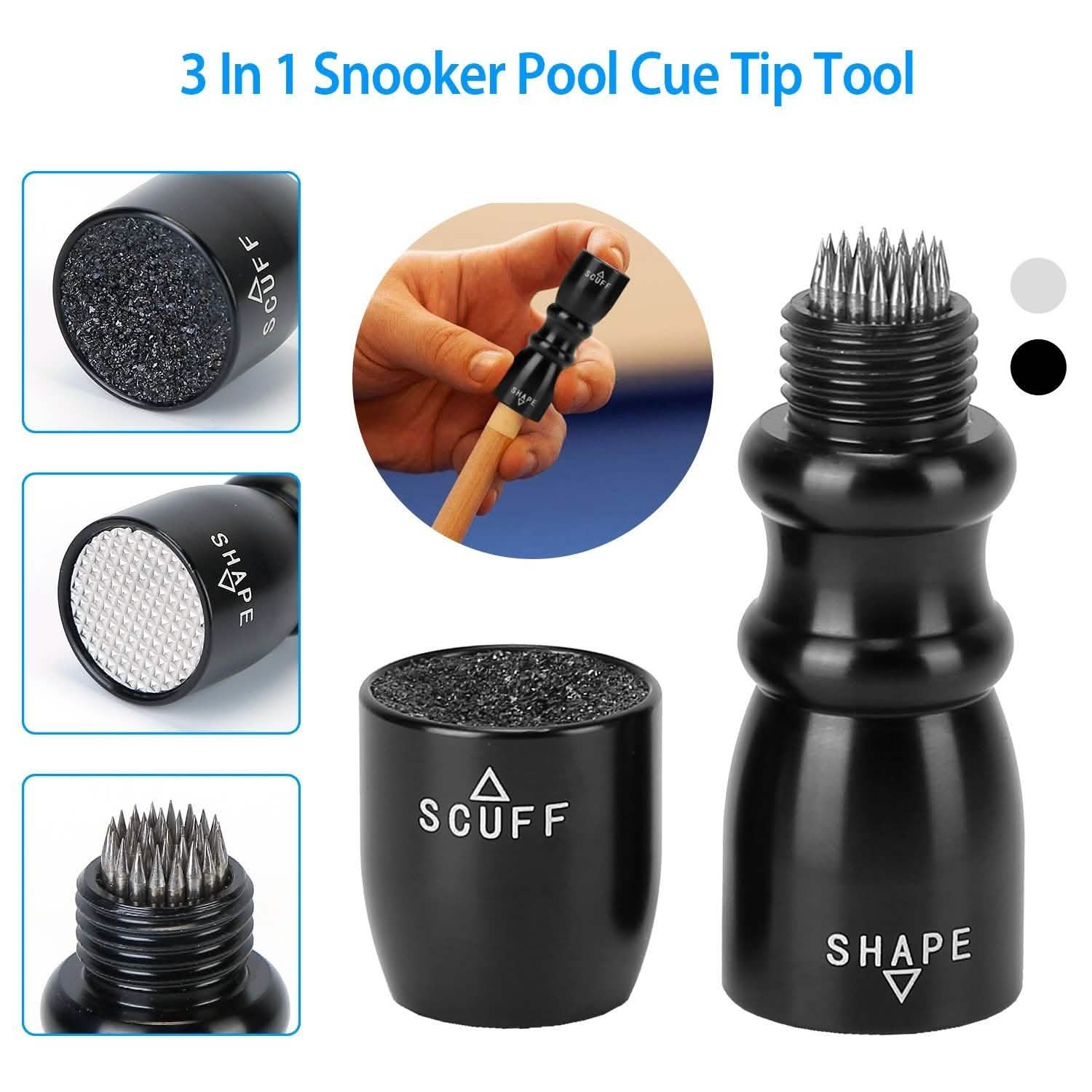 3-in-1 Snooker Pool Cue Tip Tool