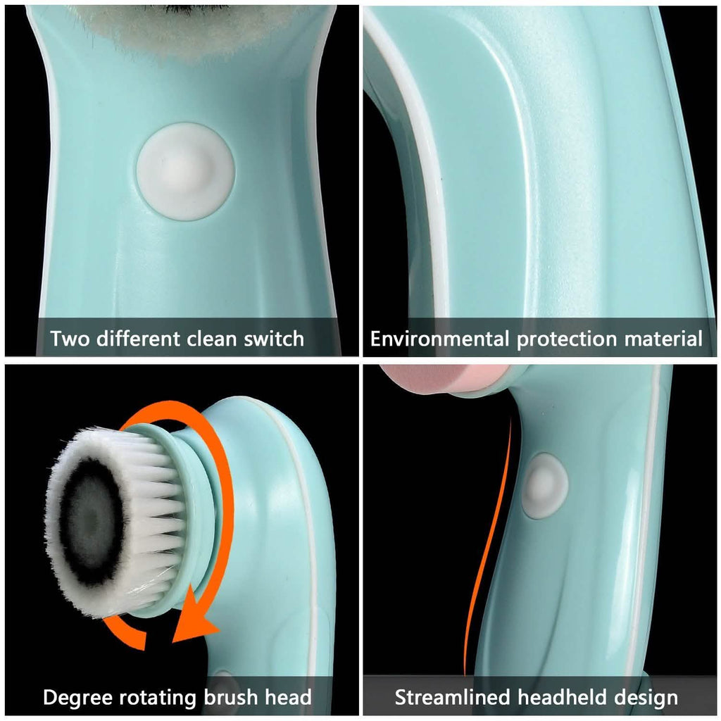 3-in-1 USB Rechargeable Facial Cleansing Brush Set Soft Scrubber Face Exfoliating
