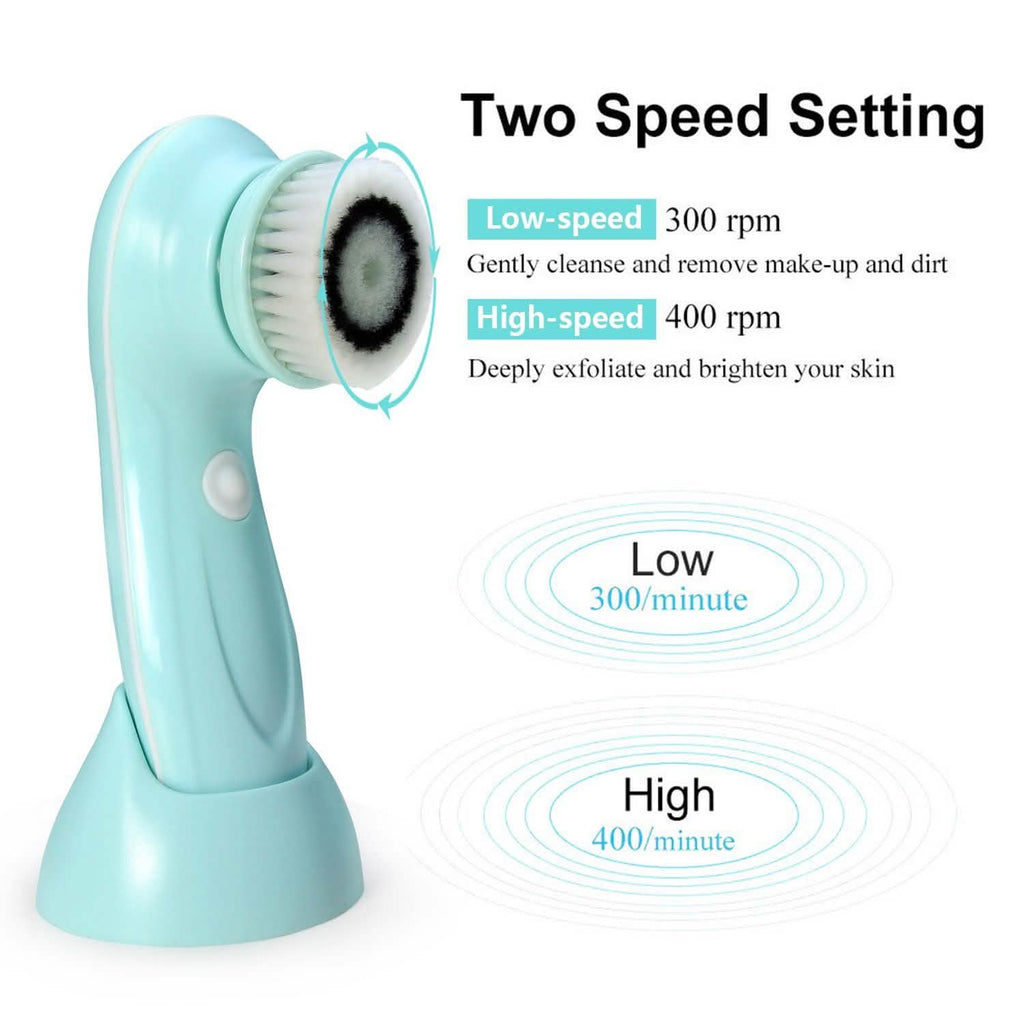3-in-1 USB Rechargeable Facial Cleansing Brush Set Soft Scrubber Face Exfoliating