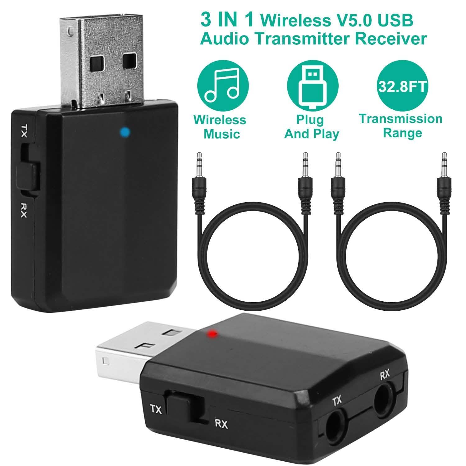 3-in-1 Wireless V5.0 USB Audio Transmitter Receiver