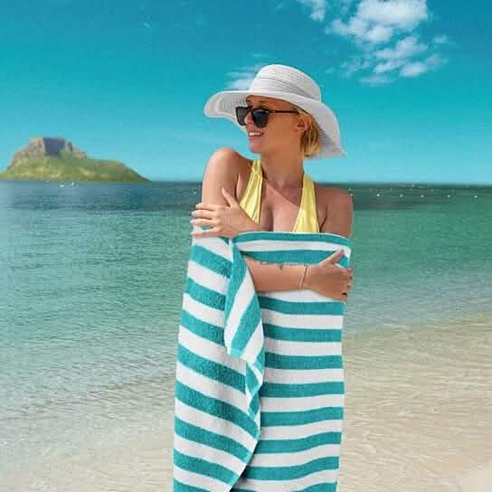 3-Pack: 30" x 60" Ultra-Soft 100% Cotton Striped Pool Cabana Hotel Beach Towels