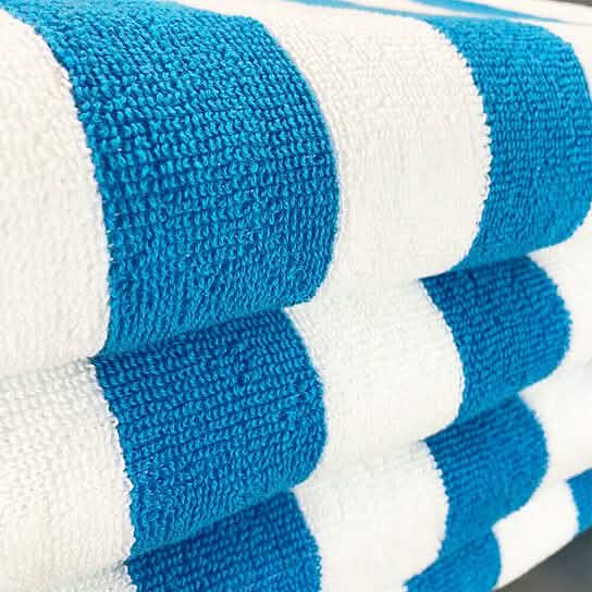 3-Pack: 30" x 60" Ultra-Soft 100% Cotton Striped Pool Cabana Hotel Beach Towels