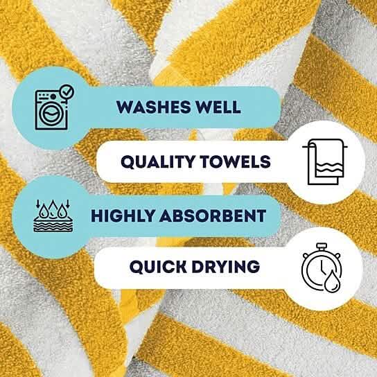 3-Pack: 30" x 60" Ultra-Soft 100% Cotton Striped Pool Cabana Hotel Beach Towels