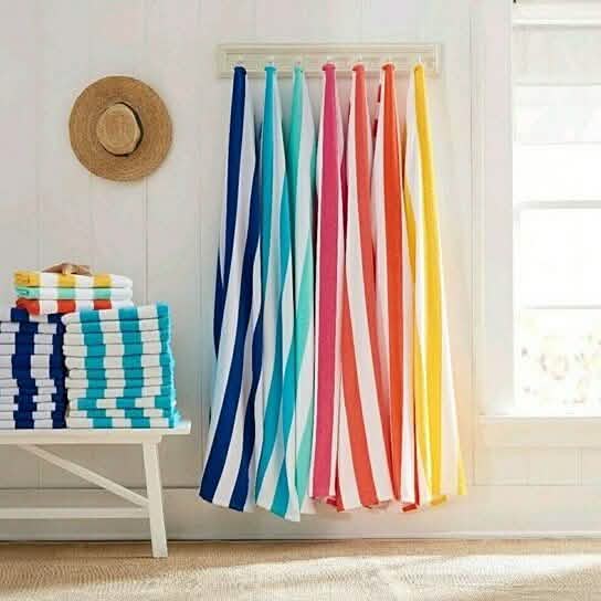 3-Pack: 30" x 60" Ultra-Soft 100% Cotton Striped Pool Cabana Hotel Beach Towels