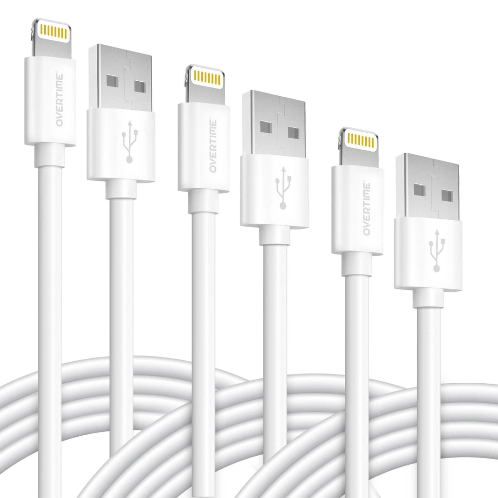 3-Pack: 4 Ft. Overtime Apple MFi Certified Lightning Cable