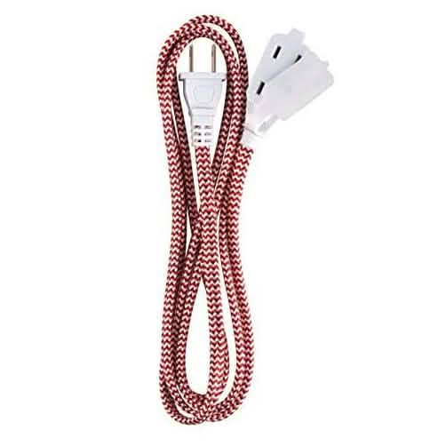 3-Pack: 6" Ativa Braided AC Extension Cord