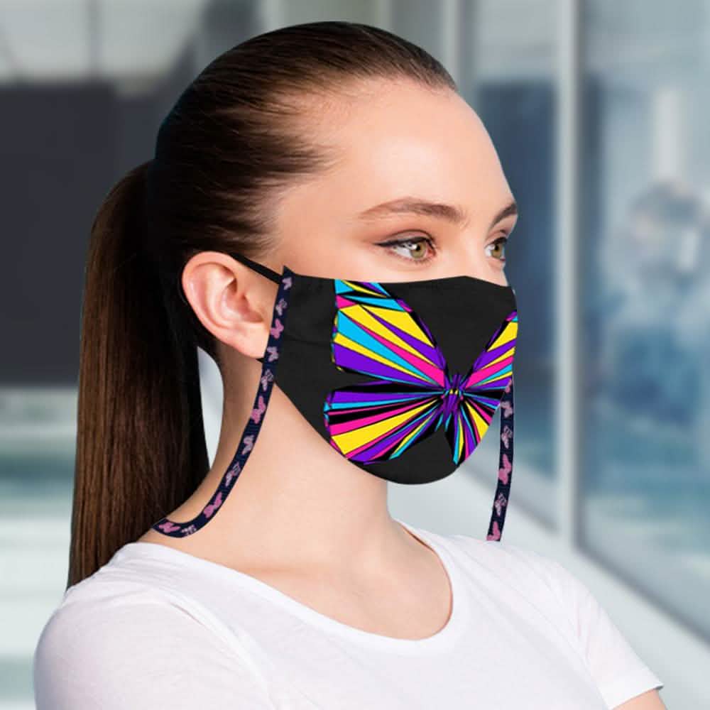 3-Pack: Anti-Lost Easy To Carry Reusable Cotton Face Mask With Lanyard Leash