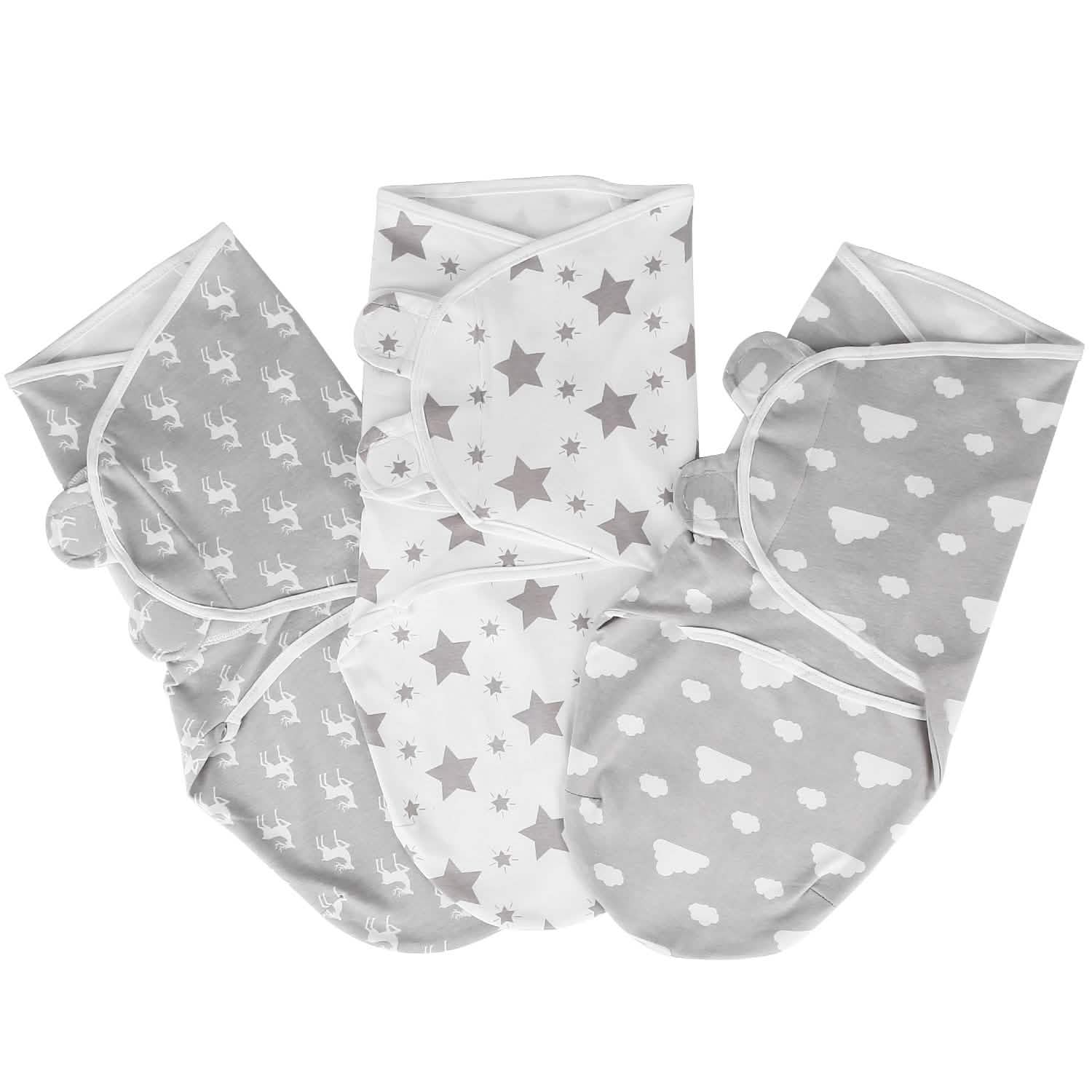 3-Pack: Baby New Born Swaddle Wrap