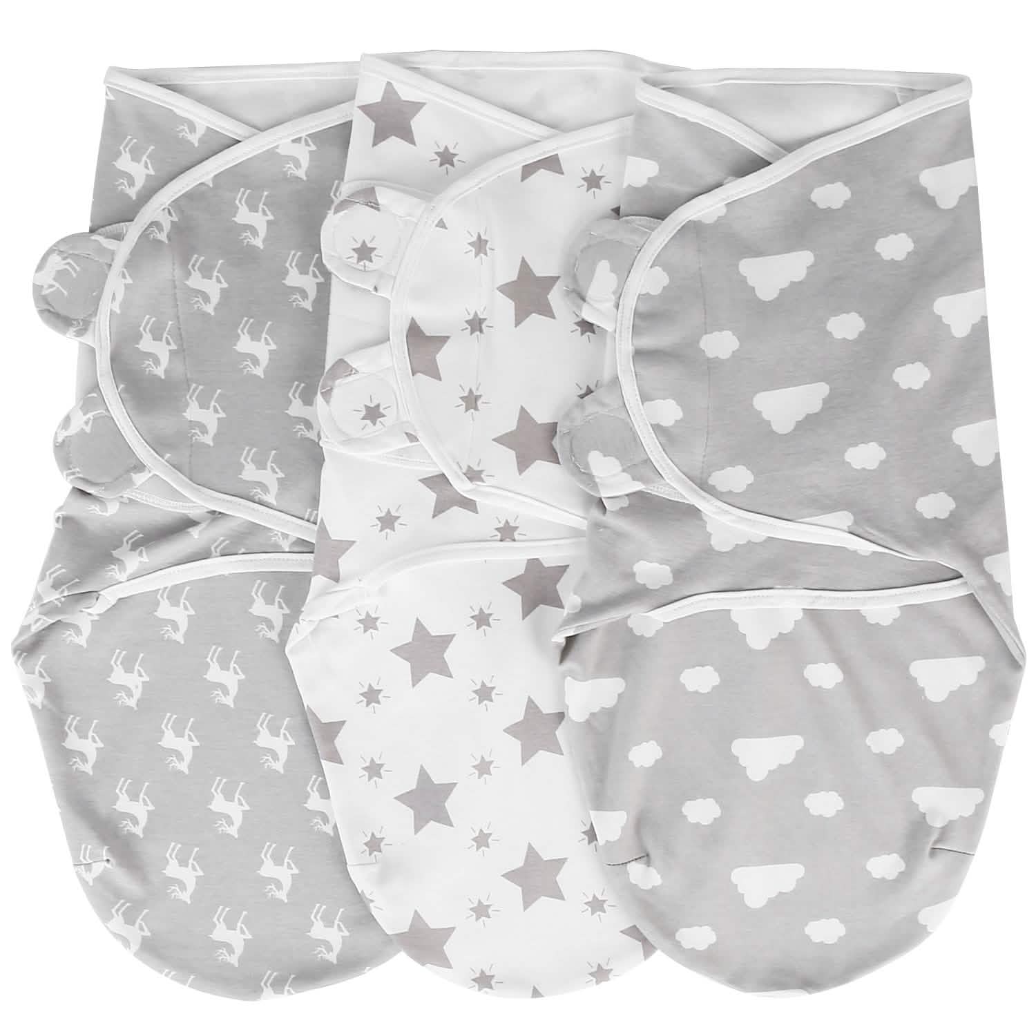3-Pack: Baby New Born Swaddle Wrap