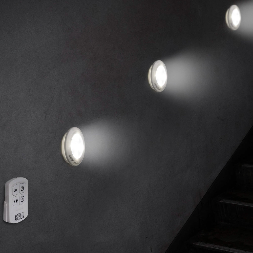 3-Pack: Bright Basics Ultra Thin Wireless LED Puck Lights with Remote Control