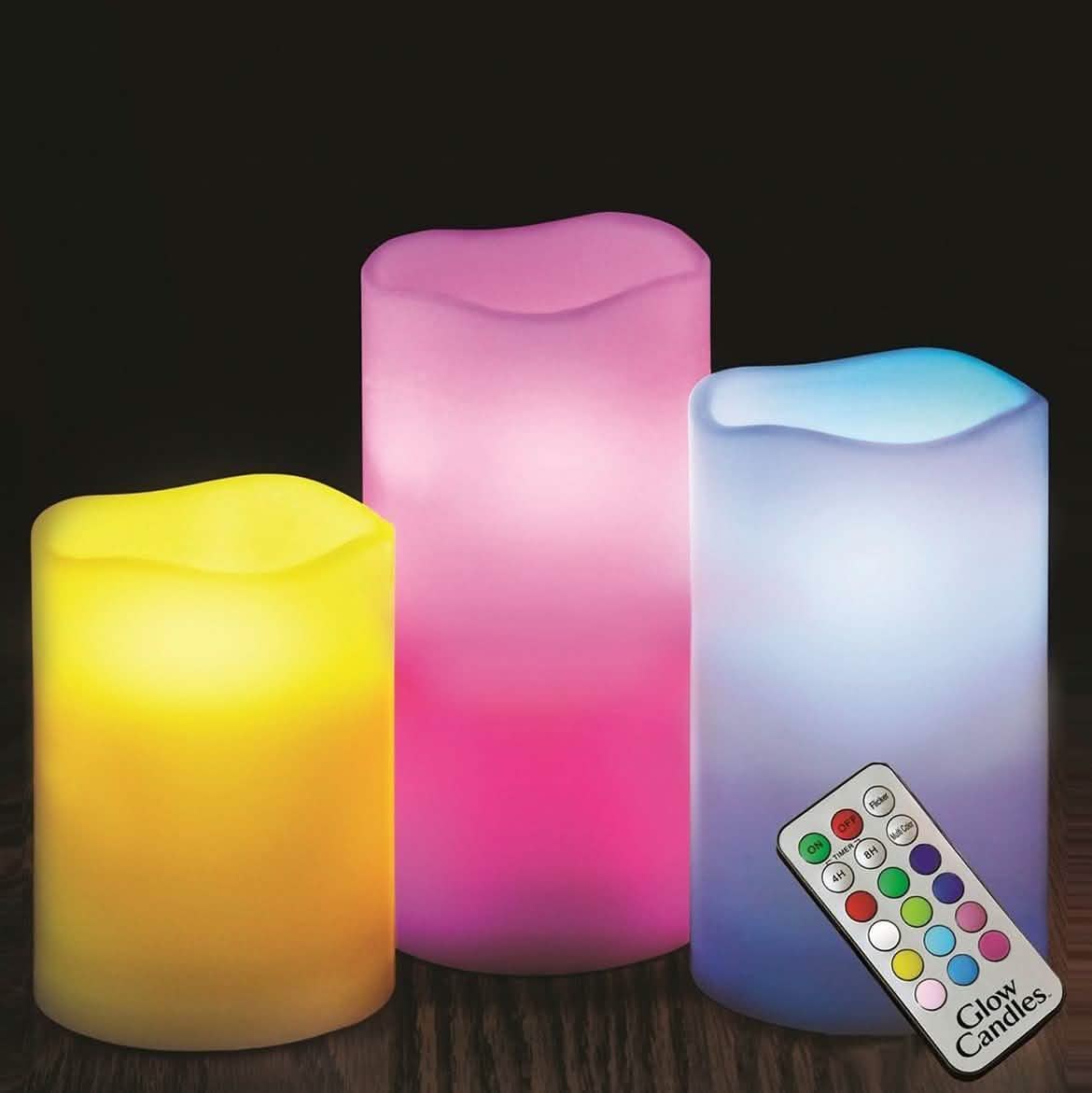 3-Pack: Color-Changing LED Flameless Candles With Remote