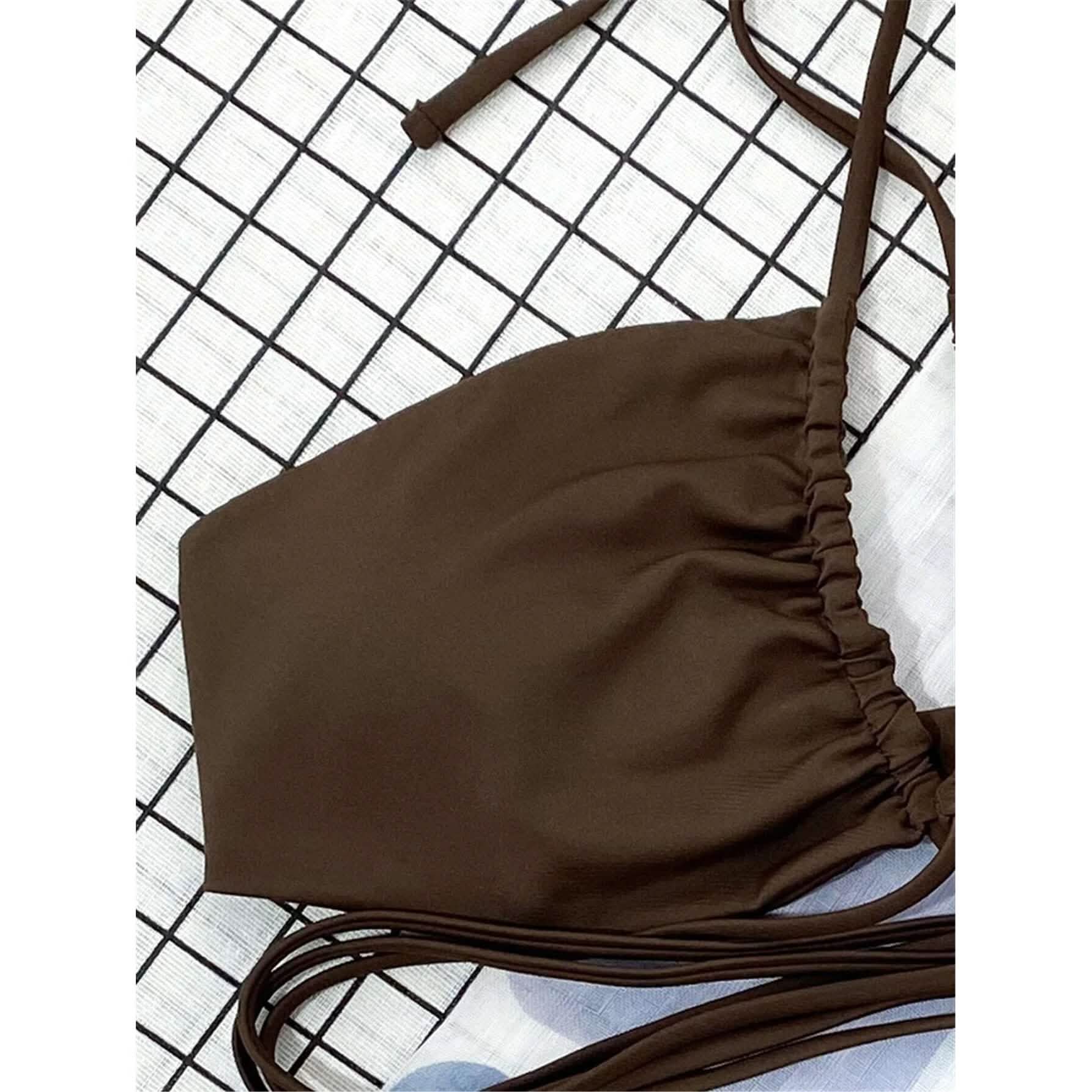3-Pack: Criss Cross Halter Bikini Swimsuit & Beach Skirt