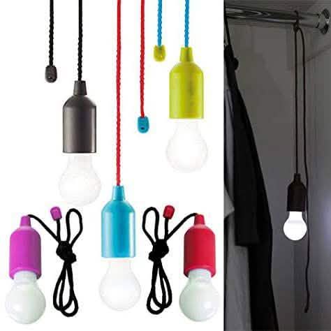 3-Pack: Decorative and Portable LED Bulb Light On A Pull-Rope
