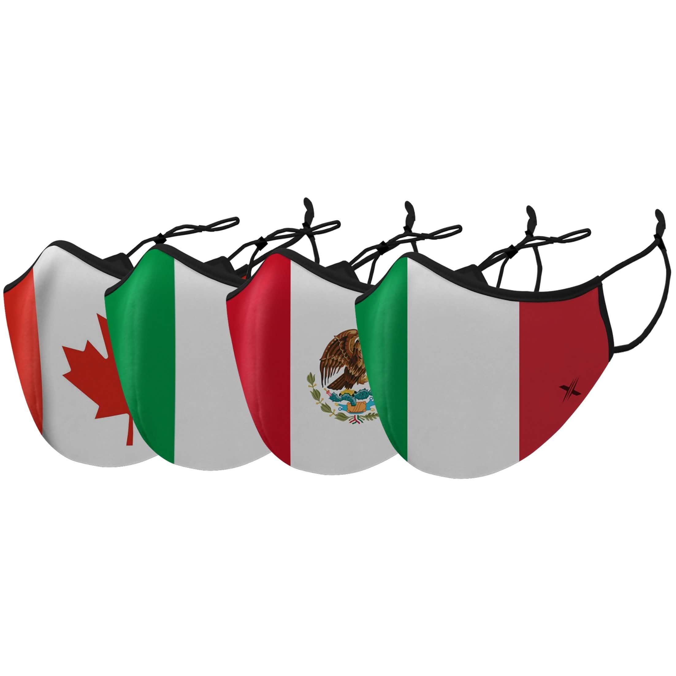 3-Pack: Double Layer Washable and Reusable Flag Masks With Adjustable Loop