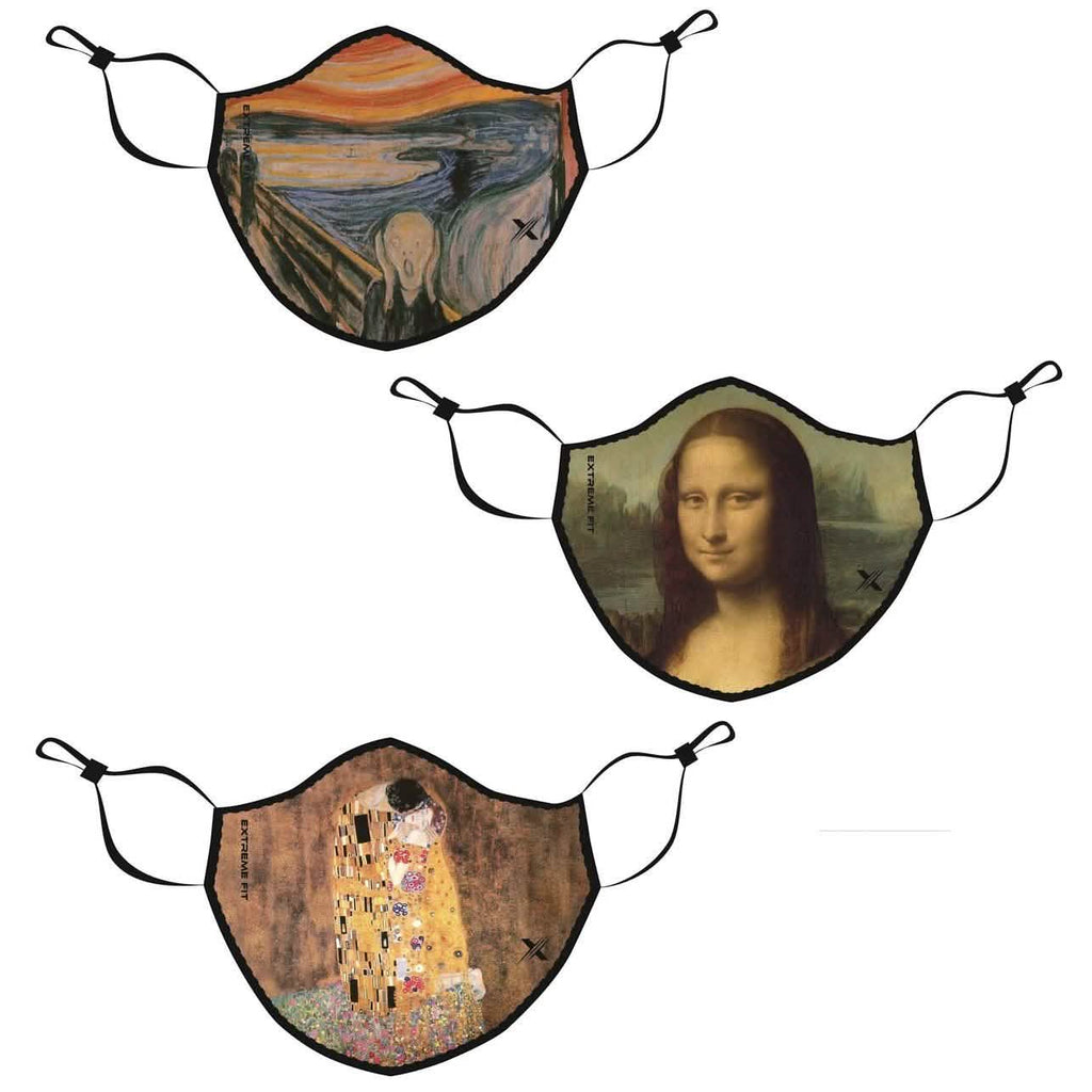 3-Pack: Famous Art Paintings Reusable and Washable 2-Layer Non-Medical Face Mask