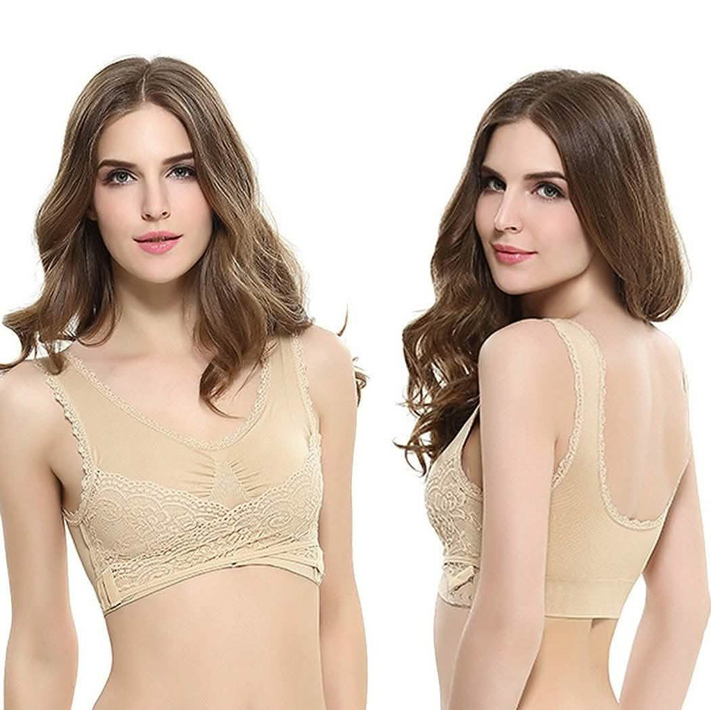 3-Pack: Floral Lace-Paneled Modesty Bras