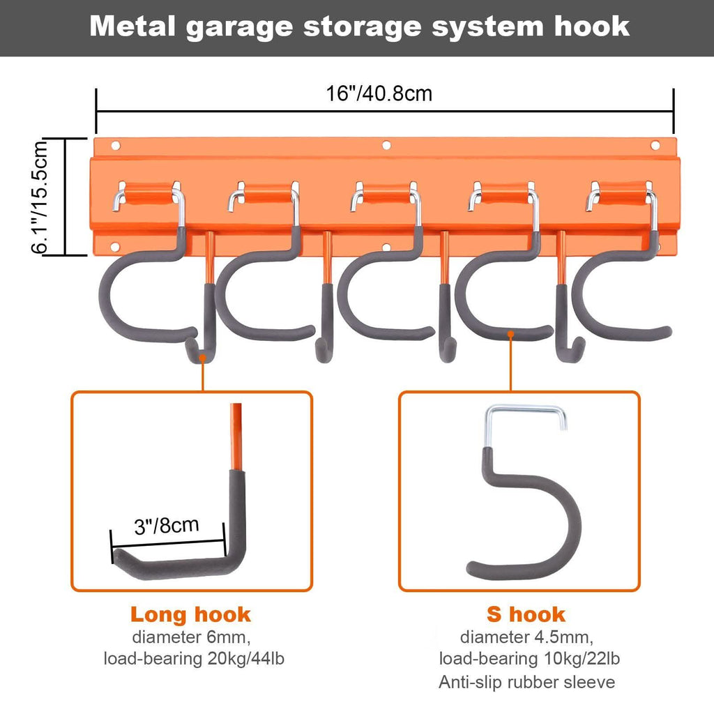 Garden Tool Organizer Wall Mounted Hanger Hooks Home Garage Set