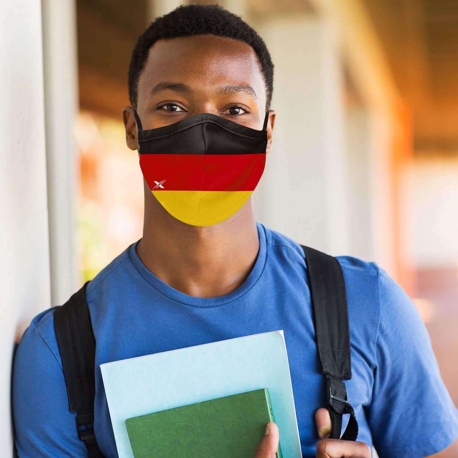3-Pack: Germany Flag Double Layered Reusable Mask With Adjustable Loops
