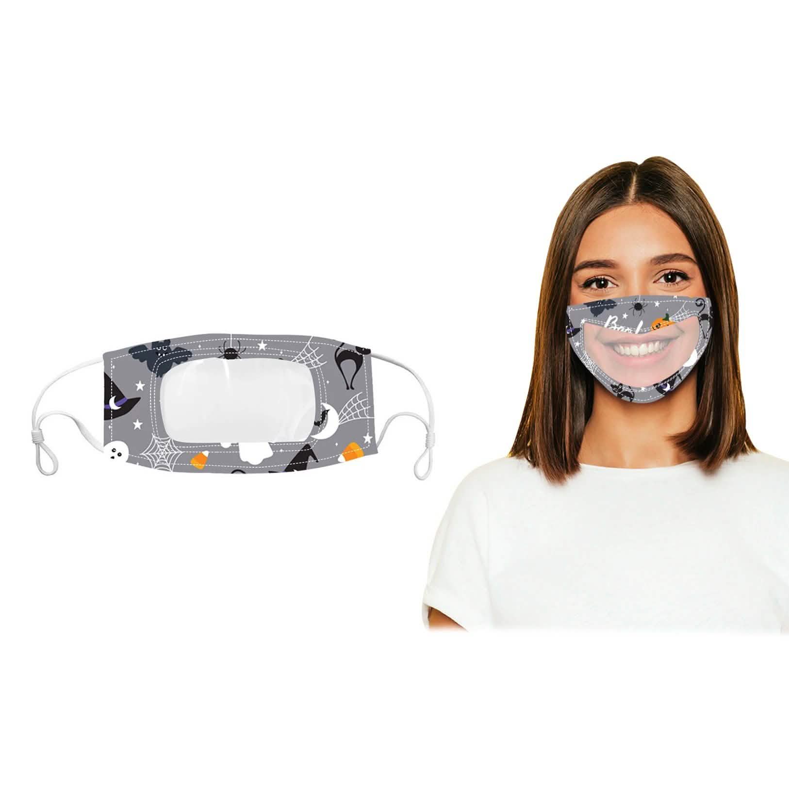 3-Pack: Halloween Edition Smile Communicator Clear Mouth Face Mask