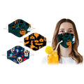 3-Pack: Halloween Special Reusable Face Mask With Drinking Straw Hole