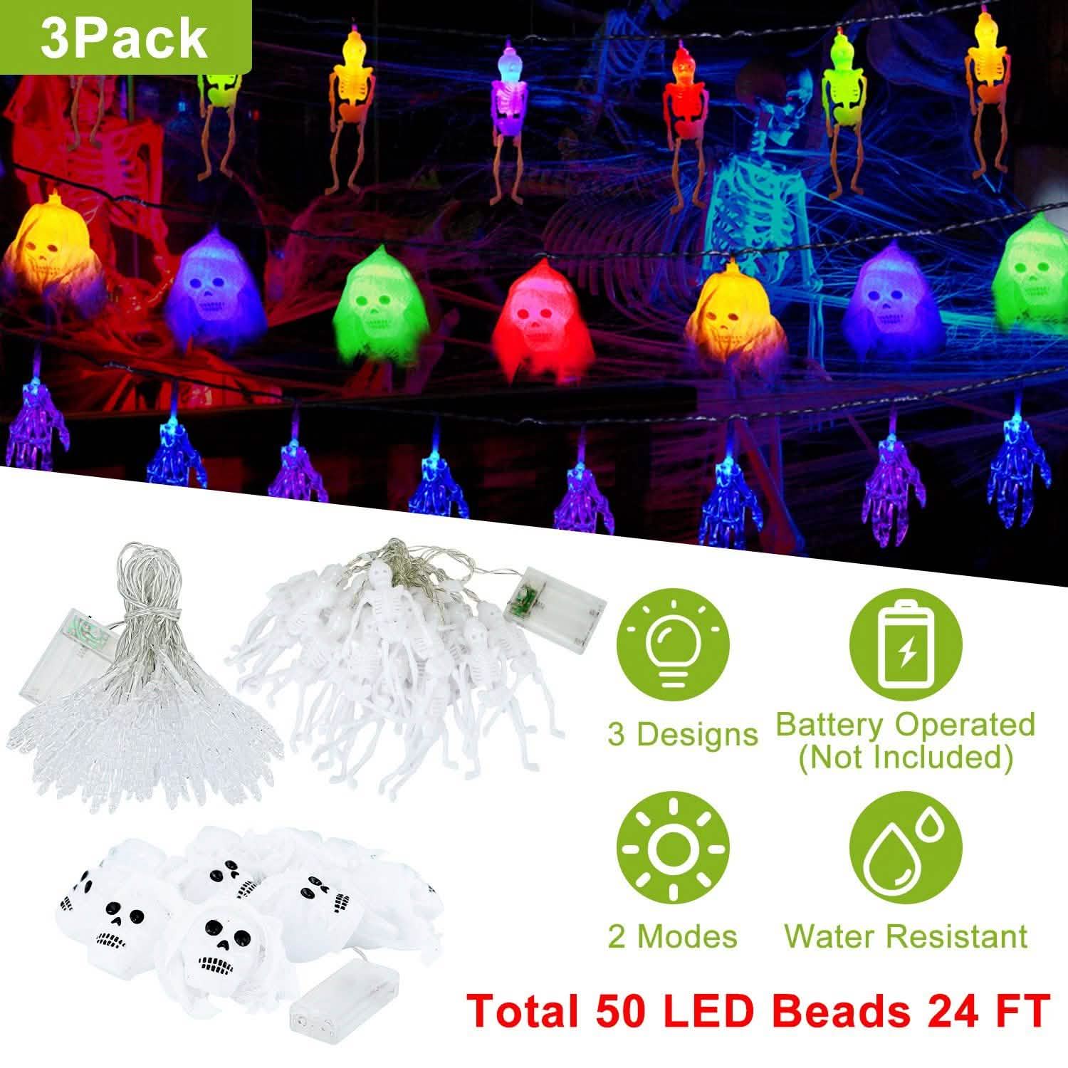 3-Pack: Halloween String Light Decorations