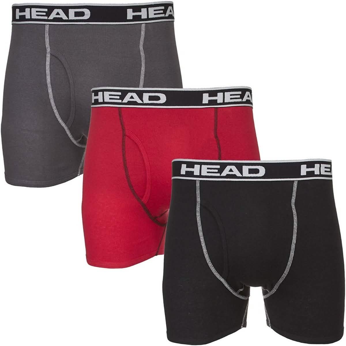3-Pack: Head Men's Cotton Boxer Briefs - Size: Large