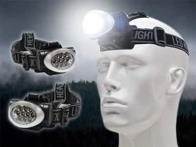 3-Pack: Impecca Water Resistant 20 Lumens 10 LED Headlamp