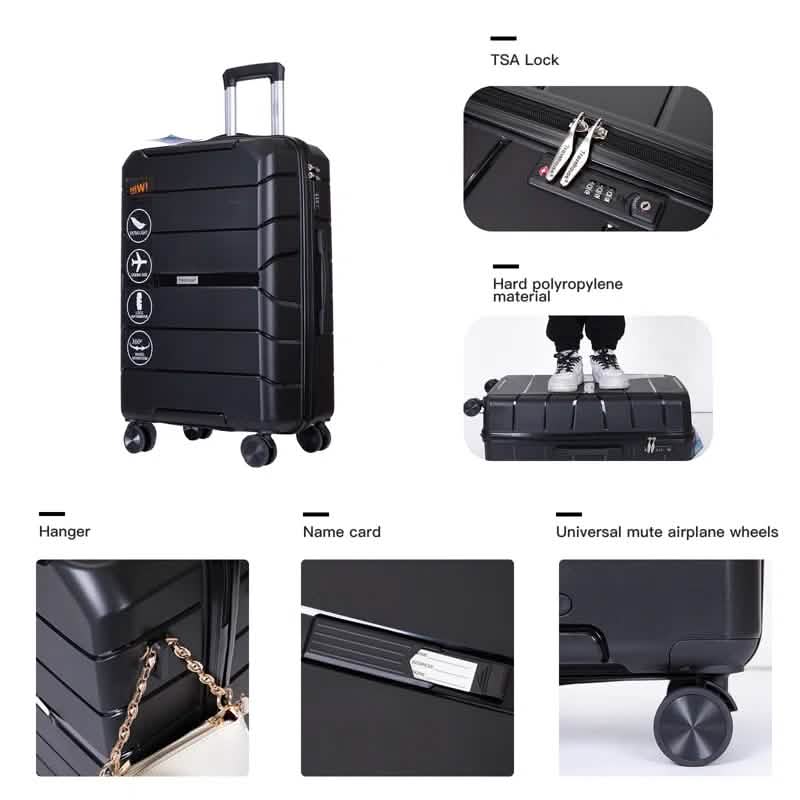 3-Pack: Lightweight Suitcases with TSA Lock