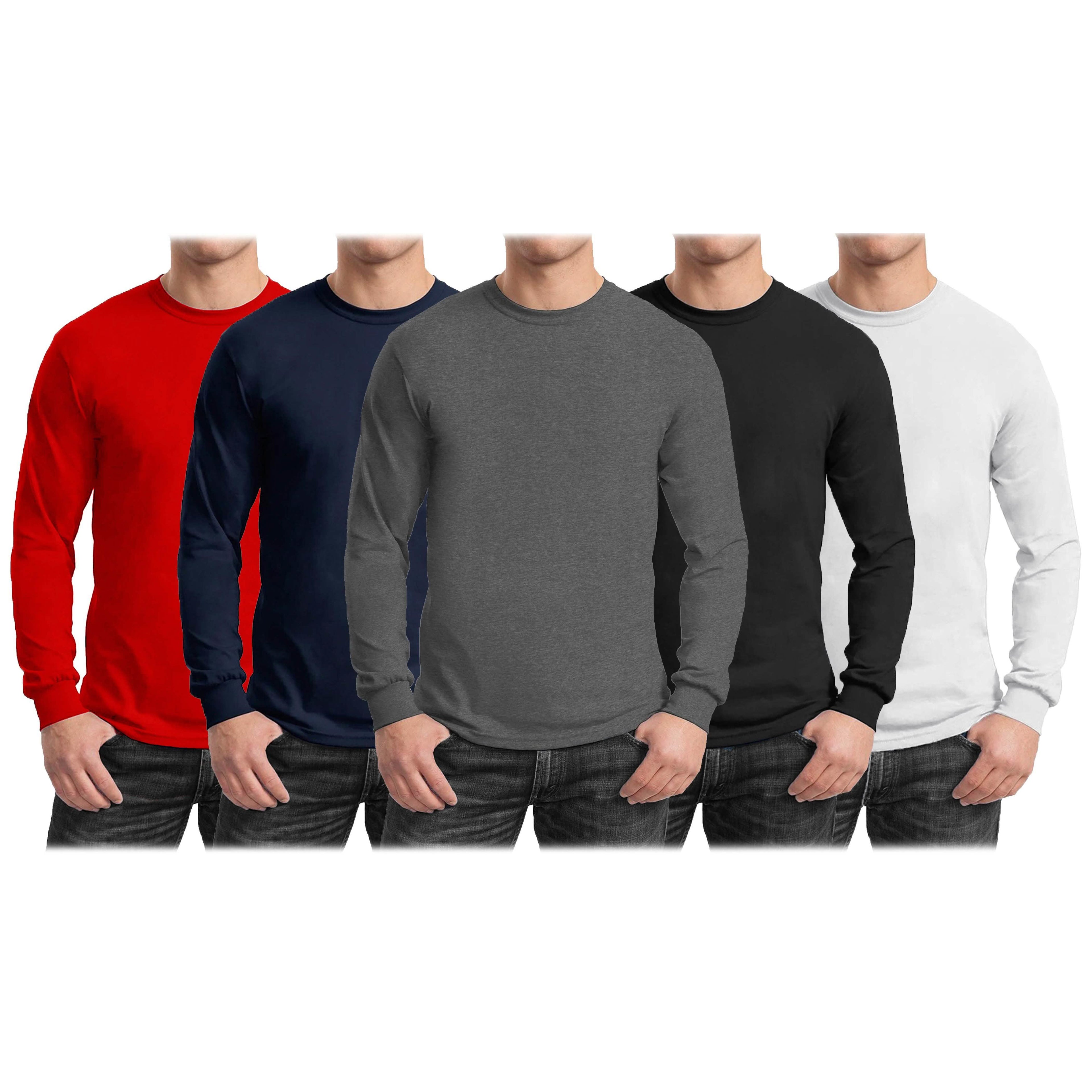 3-Pack: Men's Crew Neck Long Sleeve Classic Tee