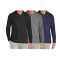 3-Pack: Men's Long Sleeve Pique Polo Shirts