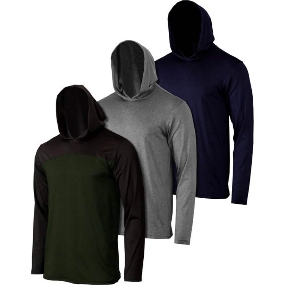 3-Pack: Men's Moisture Wicking Lightweight Hoodies