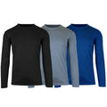 3-Pack: Men's Moisture Wicking Long Sleeve Performance Tagless Tee