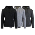 3-Pack Men's Slim-Fit Fleece-Lined Zip Hoodie