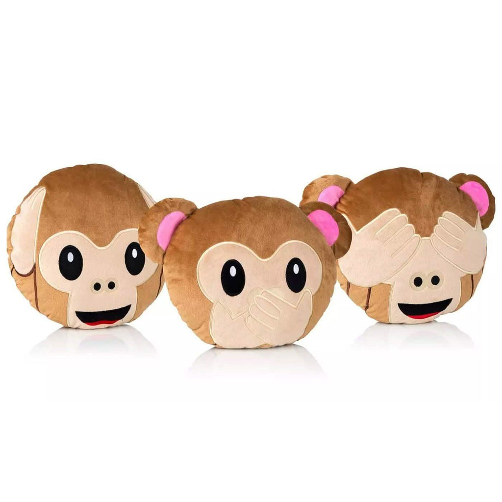 3-Pack: Monkey Emoji Pillows