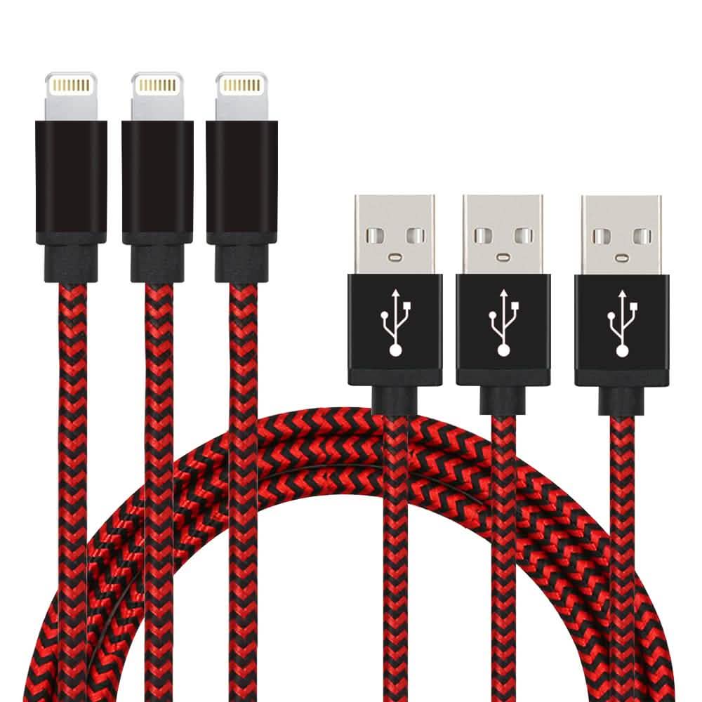3-Pack: Nylon Braided Cables